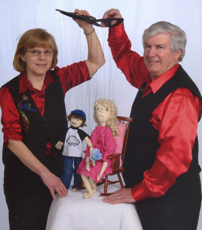 Joanne and John using marionettes